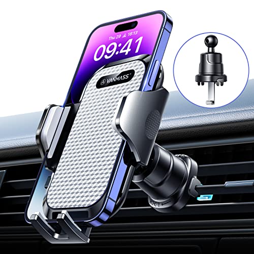 VANMASS Handyhalterung Auto Pro Version Bombenfest Handy Halterung Auto Lüftunghaken 100% Silikonschutz Kfz Handyhalter Auto 360°Drehbar Stabil Smartphone Halterung Auto für iPhone Samsung Huawei,Weiß von VANMASS