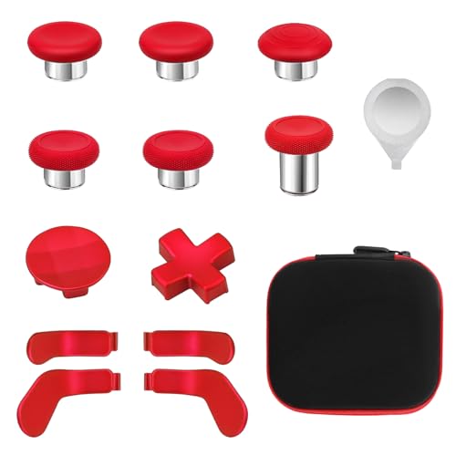 Zubehör für Xbox One Elite Series 2 Controller (Modell 1797), Metall-Thumbsticks, Paddel, Joysticks, Ersatzteil-Kits, kompatibel mit Xbox Elite Wireless Controller Serie 2 Core (rot) von VANPARK