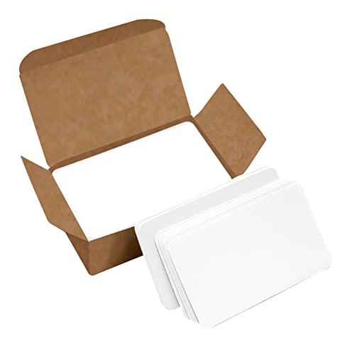 VANRA 300 PCS Kraftpapierkarten Karteikartenset Blanko-Nachrichtenkarte,Speicherkarte Frische Karten mit Box für Lernen,Studium,DIY(Weiß) von VANRA