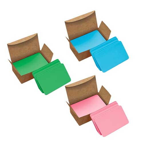 VANRA 300PCS Kleine leere Indexkarten 9x5 cm Notizkarten Studie Flash Cards, Word Message Geschenk DIY Cards Kraftpapier Tags(Rosa/Grün/Blau,300/Pack) von VANRA
