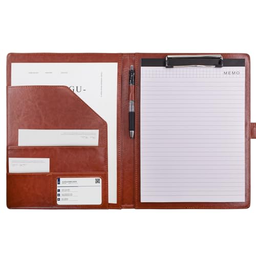 VANRA Padfolio Klemmbrett Ordner Leder Portfolio Binder Organizer Interview Lebenslauf Ordner für Papiere Rechtliche Dokumente A4 Briefgröße Schreibblock Notizblock Klemmbretter mit VANRA Padfolio Klemmbrett Ordner Leder Portfolio Binder Organizer Interview Lebenslauf Ordner für Papiere Rechtliche Dokumente A4 Briefgröße Schreibblock Notizblock Klemmbretter mit von VANRA