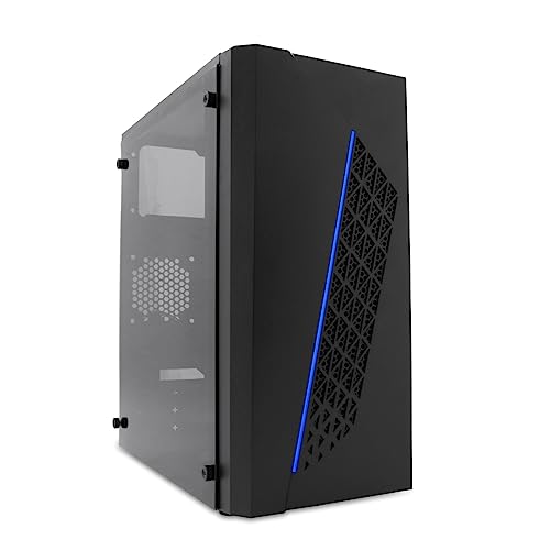 PC Case MPC-50 PC-Gaming-Gehäuse Micro-ATX/Mini-ITX Kompakt mit 2 x USB3.0 Front, kompatibel mit Grafikkarten bis zu 23 cm und ATX-Quellen, 1 x 2,5 Zoll SSD/HDD Unterstützung + 1 x HDD 3.5, Schwarz von VANT