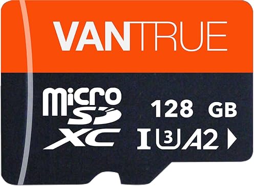 VANTRUE 128GB microSD Speicherkarte, UHS-I U3 A2 4K, inkl. Adapter, Kompatibel mit Dashcam, Smartphone, Tablet, Action Camera und Überwachung Kamera (128G) von VANTRUE