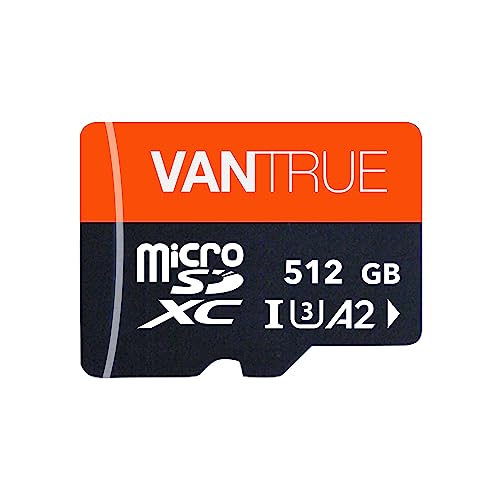 VANTRUE 512GB microSD Speicherkarte, UHS-I U3 4K, inkl. Adapter, Kompatibel mit Dashcam, Smartphone, Tablet, Action Camera und Überwachung Kamera (512G) von VANTRUE