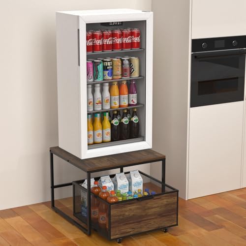 VANVERB Mini-Kühlschrankständer mit Aufbewahrung, robuster Kühlschrankständer mit mobilem Schubladenkorb für Wohnheim, Zuhause, Küche, Büro, Ständer für Getränkekühlschrank, Weinkühler, Wasserspender VANVERB Mini-Kühlschrankständer mit Aufbewahrung, robuster Kühlschrankständer mit mobilem Schubladenkorb für Wohnheim, Zuhause, Küche, Büro, Ständer für Getränkekühlschrank, Weinkühler, Wasserspender von VANVERB