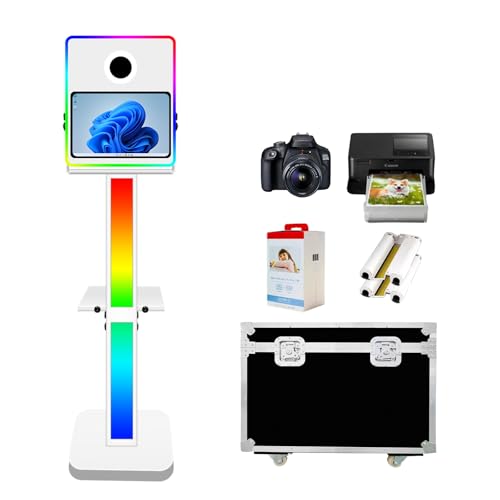VANYA Poto Box mit Kamera und Drucker, Photobooth mit 15.6 Zoll Touchscreen, DSLR Photo Booth Maschinen, Hochzeit, Party, Veranstaltung (Schwarz, 15.6 in DSLR Phoro Booth+Camera+Printer) von VANYA