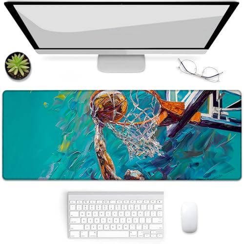 VANZEV Basketball-Gaming-Mauspad, Mauspad, Schreibtischmatte, rutschfeste Gummiunterseite, Mauspads für Computer, Laptop, Büro, Schule, Heimzubehör, Dekoration, Geschenke, 80 x 30 cm VANZEV Basketball-Gaming-Mauspad, Mauspad, Schreibtischmatte, rutschfeste Gummiunterseite, Mauspads für Computer, Laptop, Büro, Schule, Heimzubehör, Dekoration, Geschenke, 80 x 30 cm von VANZEV