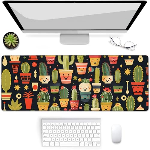 VANZEV Cheerful Cacti Collection Gaming-Mauspad, Mauspad, Schreibtischmatte, rutschfeste Gummiunterseite, Mauspads für Computer, Laptop, Büro, Schule, Heimzubehör, Dekoration, Geschenke, 80 x 30 cm VANZEV Cheerful Cacti Collection Gaming-Mauspad, Mauspad, Schreibtischmatte, rutschfeste Gummiunterseite, Mauspads für Computer, Laptop, Büro, Schule, Heimzubehör, Dekoration, Geschenke, 80 x 30 cm von VANZEV