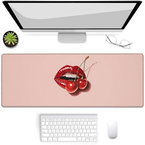 VANZEV Cherry Lips Gaming-Mauspad, Mauspad, Schreibtischmatte, rutschfeste Gummiunterseite, Mauspads für Computer, Laptop, Büro, Schule, Heimzubehör, Dekoration, Geschenke, 80 x 30 cm VANZEV Cherry Lips Gaming-Mauspad, Mauspad, Schreibtischmatte, rutschfeste Gummiunterseite, Mauspads für Computer, Laptop, Büro, Schule, Heimzubehör, Dekoration, Geschenke, 80 x 30 cm von VANZEV