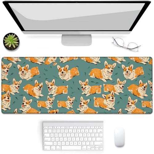 VANZEV Corgi Hunde-Gaming-Mauspad, Mauspad, Schreibtischmatte, rutschfeste Gummiunterseite, Mauspads für Computer, Laptop, Büro, Schule, Heimzubehör, Dekoration, Geschenke, 80 x 30 cm VANZEV Corgi Hunde-Gaming-Mauspad, Mauspad, Schreibtischmatte, rutschfeste Gummiunterseite, Mauspads für Computer, Laptop, Büro, Schule, Heimzubehör, Dekoration, Geschenke, 80 x 30 cm von VANZEV