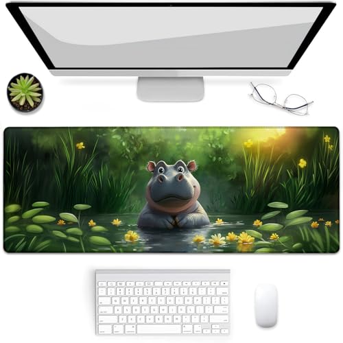 VANZEV Cute Hippo Gaming-Mauspad, Mauspad, Schreibtischmatte, rutschfeste Gummiunterseite, Mauspads für Computer, Laptop, Büro, Schule, Heimzubehör, Dekoration, Geschenke, 80 x 30 cm VANZEV Cute Hippo Gaming-Mauspad, Mauspad, Schreibtischmatte, rutschfeste Gummiunterseite, Mauspads für Computer, Laptop, Büro, Schule, Heimzubehör, Dekoration, Geschenke, 80 x 30 cm von VANZEV