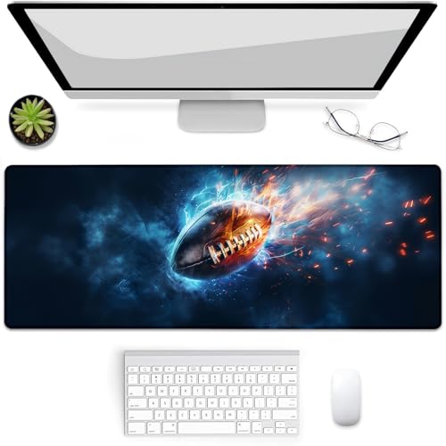 VANZEV Fiery Football Gaming-Mauspad, Mauspad, Schreibtischmatte, rutschfeste Gummiunterseite, Mauspads für Computer, Laptop, Büro, Schule, Heimzubehör, Dekoration, Geschenke, 80 x 30 cm VANZEV Fiery Football Gaming-Mauspad, Mauspad, Schreibtischmatte, rutschfeste Gummiunterseite, Mauspads für Computer, Laptop, Büro, Schule, Heimzubehör, Dekoration, Geschenke, 80 x 30 cm von VANZEV