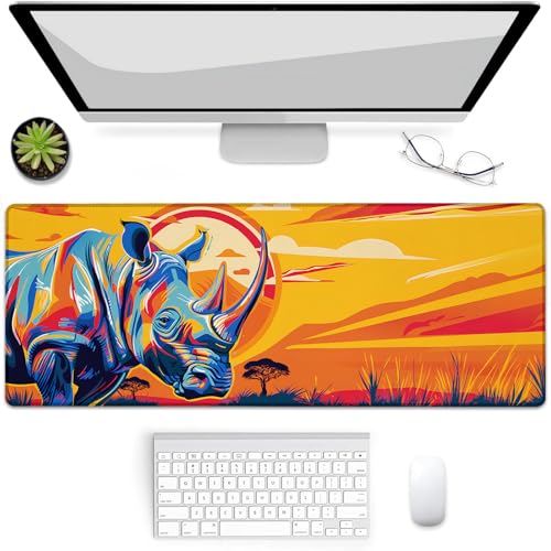 VANZEV Gaming-Mauspad mit Sonnenuntergang Nashorn, Schreibtischunterlage, rutschfeste Gummiunterseite, Mauspads für Computer, Laptop, Büro, Schule, Heimzubehör, Dekoration, Geschenke, 80 x 30 cm VANZEV Gaming-Mauspad mit Sonnenuntergang Nashorn, Schreibtischunterlage, rutschfeste Gummiunterseite, Mauspads für Computer, Laptop, Büro, Schule, Heimzubehör, Dekoration, Geschenke, 80 x 30 cm von VANZEV
