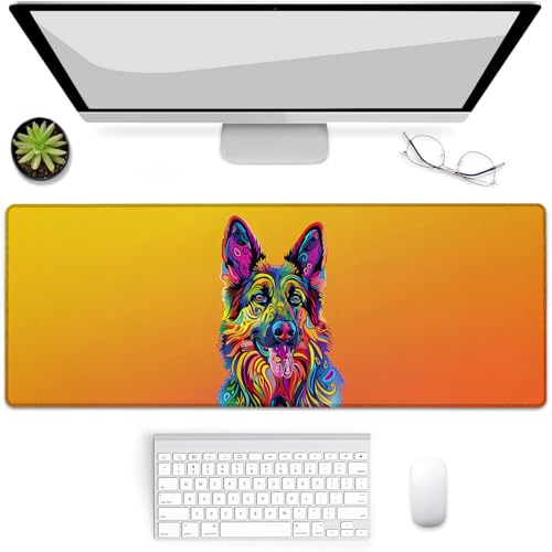 VANZEV Mauspad mit buntem Deutscher Schäferhund, rutschfeste Gummiunterseite, Mauspads für Computer, Laptop, Büro, Schule, Heimzubehör, Dekoration, Geschenke, 80 x 30 cm VANZEV Mauspad mit buntem Deutscher Schäferhund, rutschfeste Gummiunterseite, Mauspads für Computer, Laptop, Büro, Schule, Heimzubehör, Dekoration, Geschenke, 80 x 30 cm von VANZEV