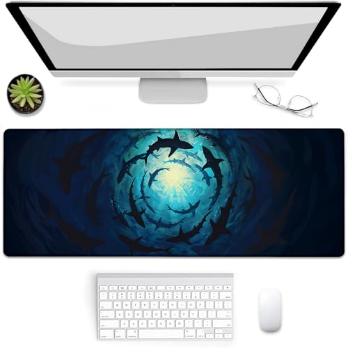 VANZEV Shark Gaming-Mauspad, Mauspad, Schreibtischmatte, rutschfeste Gummiunterseite, Mauspads für Computer, Laptop, Büro, Schule, Heimzubehör, Dekoration, Geschenke, 80 x 30 cm VANZEV Shark Gaming-Mauspad, Mauspad, Schreibtischmatte, rutschfeste Gummiunterseite, Mauspads für Computer, Laptop, Büro, Schule, Heimzubehör, Dekoration, Geschenke, 80 x 30 cm von VANZEV