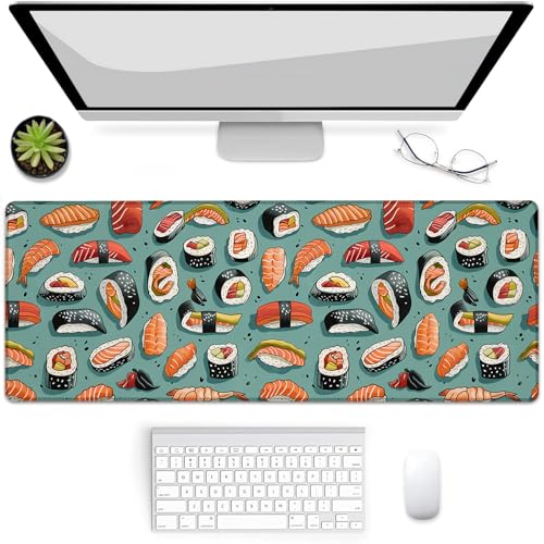 VANZEV Sushi Gaming-Mauspad, Mauspad, Schreibtischmatte, rutschfeste Gummiunterseite, Mauspads für Computer, Laptop, Büro, Schule, Heimzubehör, Dekoration, Geschenke, 80 x 30 cm VANZEV Sushi Gaming-Mauspad, Mauspad, Schreibtischmatte, rutschfeste Gummiunterseite, Mauspads für Computer, Laptop, Büro, Schule, Heimzubehör, Dekoration, Geschenke, 80 x 30 cm von VANZEV