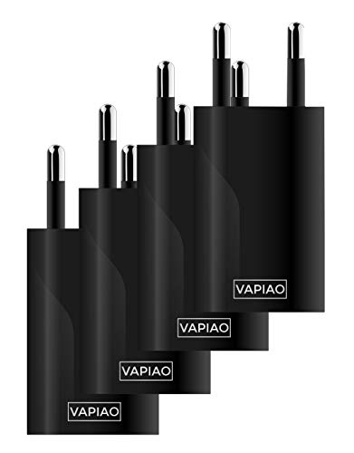 VAPIAO 1A 5V Netzteil [4er Set] Adapter Netzstecker tragbarer USB-Portadapter Reise Wall Charger für das iPhone 11 X 8,Samsung Galaxy Note 8, S9, S8, iPad,Tablet in schwarz von VAPIAO