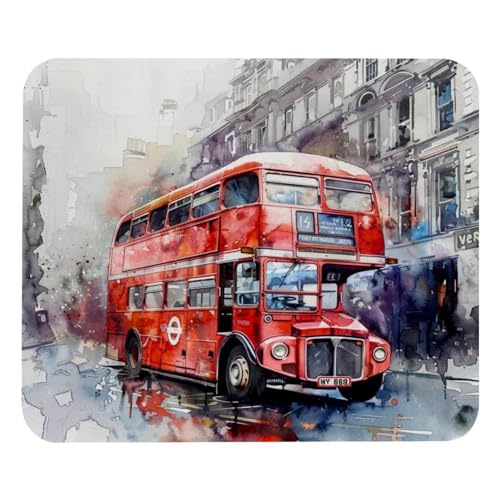 Gaming-Mauspad, Doppelter Ducker roter London-Bus, Malerei-Drucke, Mauspad für Schreibtisch, Heimbüro, rutschfeste Gummiunterseite, Tastatur-Pad, Laptop-Schreibtischunterlage Gaming-Mauspad, Doppelter Ducker roter London-Bus, Malerei-Drucke, Mauspad für Schreibtisch, Heimbüro, rutschfeste Gummiunterseite, Tastatur-Pad, Laptop-Schreibtischunterlage von VAPOKF