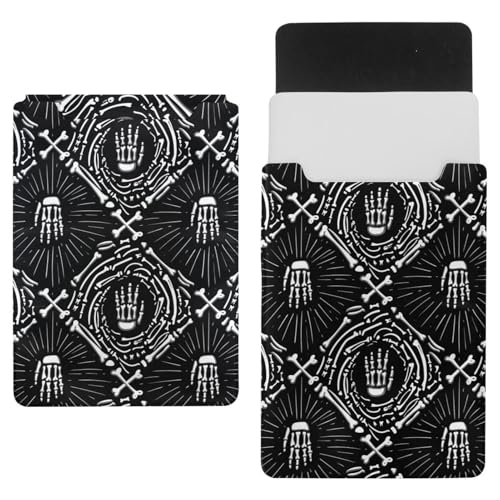 Laptop-Hülle, Tragetasche, Schutzhülle, 1,219 cm, wasserdicht, schmal, für Tablet, Notebook – Halloween-Totenkopf-Hand von VAPOKF