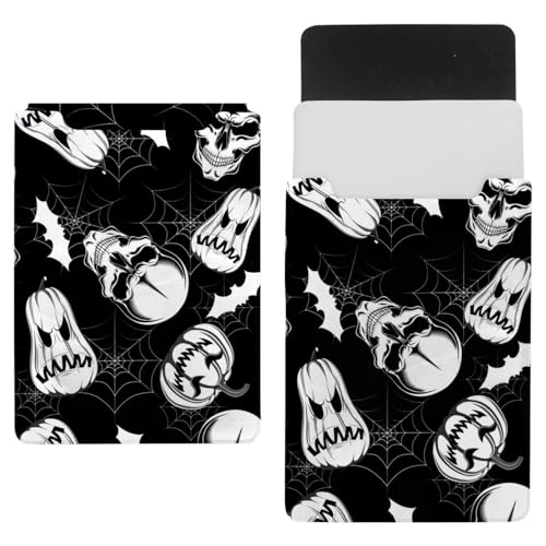 Laptop-Hülle, Tragetasche, Schutzhülle, 1,221,7 cm, wasserdicht, schmal, Computer-Abdeckung für Tablet, Notebook – Halloween, Totenkopf, Kürbis, Fledermaus, Spinnennetz von VAPOKF