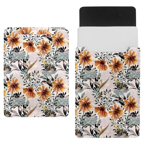 Laptop-Hülle, Tragetasche, Schutzhülle, 1,239,5 cm, wasserdicht, schmal, für Tablet, Notebook, botanische Herbstblume mit Blättern von VAPOKF