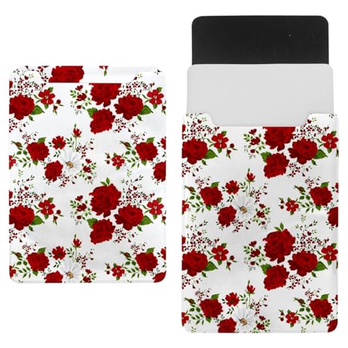 Laptop-Hülle, Tragetasche, Schutzhülle, 1,239,5 cm, wasserdicht, schmal, für Tablet, Notebook, rote Frühlingsblumen von VAPOKF
