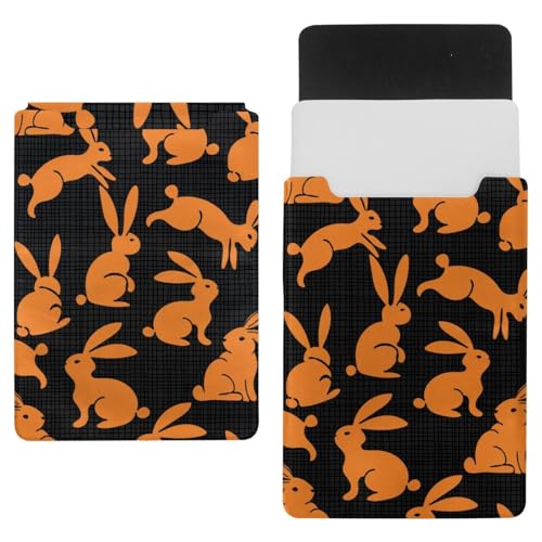Laptop-Hülle, Tragetasche, Schutzhülle, 637,5 cm, wasserdicht, schmal, für Tablet, Notebook, orangefarbenes Hasenmuster von VAPOKF