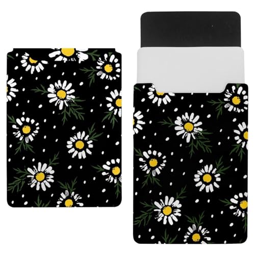 Laptop-Hülle, Tragetasche, Schutztasche, 1,239,5 cm, wasserdicht, schmal, für Tablet, Notebook, Kamillen-Blumenmuster auf Schwarz von VAPOKF