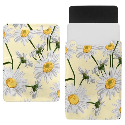 Laptop-Hülle, Tragetasche, Schutztasche, 1,239,5 cm, wasserdicht, schmal, für Tablet, Notebook, weiße Kamille auf Gelb von VAPOKF