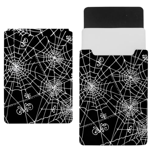 Laptop-Hülle, Tragetasche, Schutztasche, 55 Zoll, wasserdicht, schmal, Computer-Abdeckung für Tablet, Notebook, Schwarz und Weiß, Spinnennetz, Halloween von VAPOKF