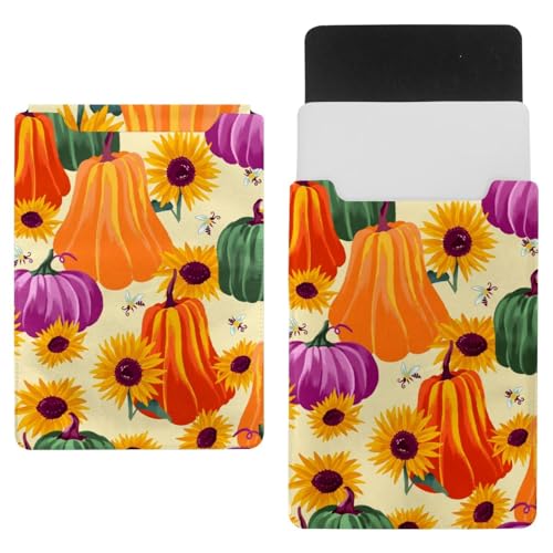Laptop-Hülle, Tragetasche, Schutztasche, 550 Zoll, wasserdicht, schmal, Computer-Abdeckung für Tablet, Notebook – Herbst-Kürbis-Sonnenblume mit Bienen von VAPOKF