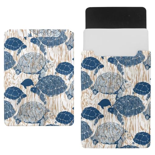 Laptop-Hülle, Tragetasche, Schutztasche, 825,5 cm, wasserdicht, schmal, für Tablet, Notebook, Meeresschildkröten auf Holzhintergrund von VAPOKF