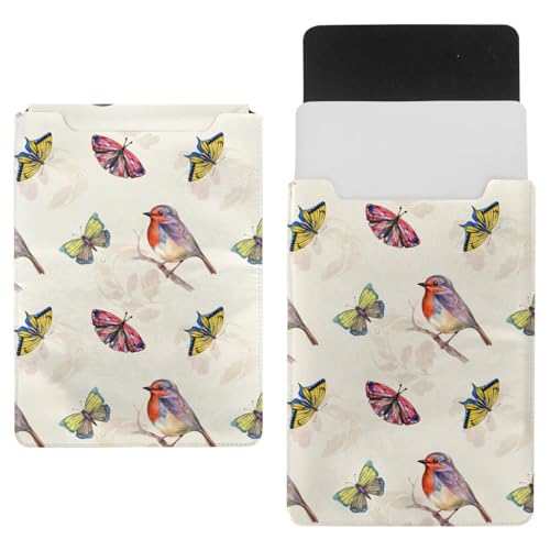 Laptop-Schutzhülle, Schutzhülle, 1,239,5 cm, wasserdicht, schmal, für Tablet, Notebook, Aquarell, Schmetterling und Vogel auf Ast von VAPOKF