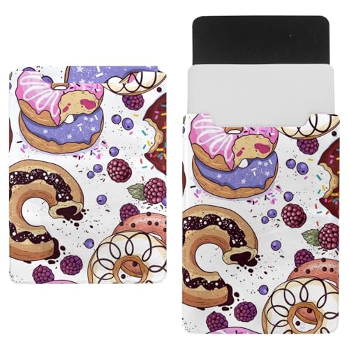 Laptop-Schutzhülle, Schutzhülle, 1,239,5 cm, wasserdicht, schmal, für Tablet, Notebook, bunte Donuts und Himbeere von VAPOKF