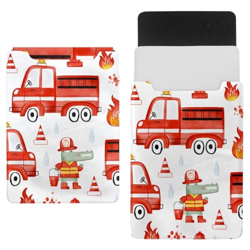 Laptophülle, Tragetasche, Schutzhülle, 497,8 cm, wasserdicht, schmal, für Tablet, Notebook, Krokodil-Feuerwehrmann und Feuerwehrautos von VAPOKF