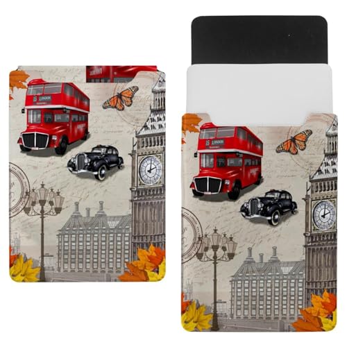 Laptophülle, Tragetasche, Schutzhülle, wasserdicht, schmal, für Tablet, Notebook, London-Poster mit rotem Bus Big Ben Laptophülle, Tragetasche, Schutzhülle, wasserdicht, schmal, für Tablet, Notebook, London-Poster mit rotem Bus Big Ben von VAPOKF