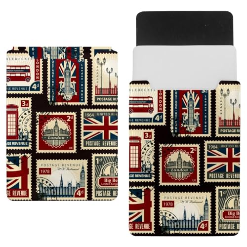 Laptophülle, Tragetasche, Schutzhülle, wasserdicht, schmal, für Tablet, Notebook, Union Jack Big Ben London Briefmarken von VAPOKF