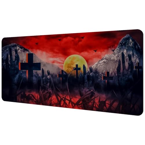Mauspad mit Horror-Zombie-Händen aus dem Friedhof, großes Mauspad für Büro, Zuhause, Laptop, rutschfeste Gummiunterseite, Gaming-Mauspad, Tastatur-Schreibtischunterlage, 890 x 400 mm Mauspad mit Horror-Zombie-Händen aus dem Friedhof, großes Mauspad für Büro, Zuhause, Laptop, rutschfeste Gummiunterseite, Gaming-Mauspad, Tastatur-Schreibtischunterlage, 890 x 400 mm von VAPOKF