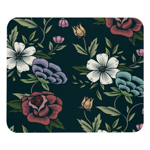 VAPOKF Gaming-Mauspad, florale Blume mit dunkelgrünem Hintergrund, Muster für Schreibtisch, Heimbüro, rutschfeste Gummiunterseite, Tastatur-Pad, Laptop-Schreibtischunterlage VAPOKF Gaming-Mauspad, florale Blume mit dunkelgrünem Hintergrund, Muster für Schreibtisch, Heimbüro, rutschfeste Gummiunterseite, Tastatur-Pad, Laptop-Schreibtischunterlage von VAPOKF