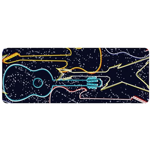 VAPOKF Gaming-Mauspad, großes Mauspad für Schreibtisch, Heimbüro, rutschfeste Gummiunterseite, Tastatur-Pad, Laptop-Schreibtischunterlage, 79,5 x 30 x 0,2 cm, bunte Bässe und E-Gitarren VAPOKF Gaming-Mauspad, großes Mauspad für Schreibtisch, Heimbüro, rutschfeste Gummiunterseite, Tastatur-Pad, Laptop-Schreibtischunterlage, 79,5 x 30 x 0,2 cm, bunte Bässe und E-Gitarren von VAPOKF