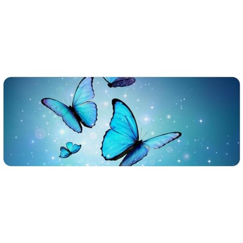 VAPOKF Gaming-Mauspad, großes Mauspad für Schreibtisch, Heimbüro, rutschfeste Gummiunterseite, Tastatur-Pad, Laptop-Schreibtischunterlage, Mauspad, 79,5 x 30 x 0,2 cm, leuchtende Schmetterlinge auf VAPOKF Gaming-Mauspad, großes Mauspad für Schreibtisch, Heimbüro, rutschfeste Gummiunterseite, Tastatur-Pad, Laptop-Schreibtischunterlage, Mauspad, 79,5 x 30 x 0,2 cm, leuchtende Schmetterlinge auf von VAPOKF