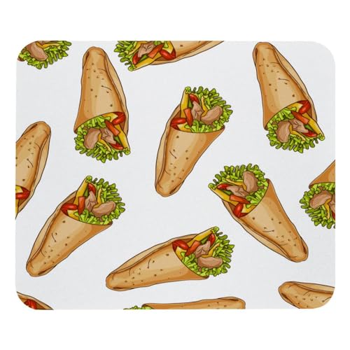 VAPOKF Gaming-Mauspad, schmackhaftes mexikanisches Burrito-Druck-Mauspad für Schreibtisch, Heimbüro, rutschfeste Gummiunterseite, Tastatur-Pad, Laptop-Schreibtischunterlage von VAPOKF