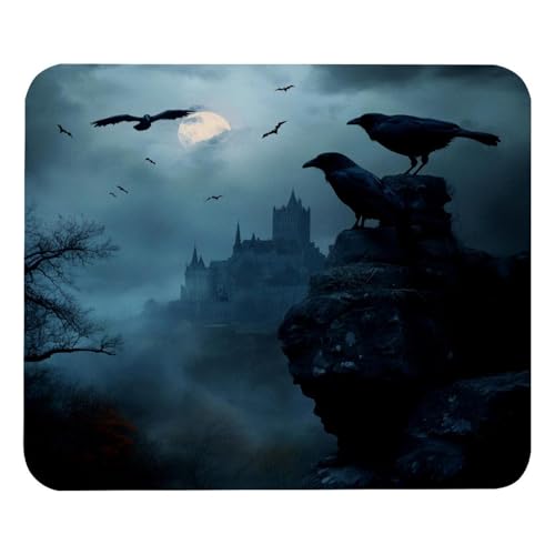VAPOKF Schwarzer Rabe auf Stein, quadratisches Mauspad für Büro-Laptop, rutschfeste Gummiunterseite, Gaming-Mauspad, 21,1 x 24,9 cm VAPOKF Schwarzer Rabe auf Stein, quadratisches Mauspad für Büro-Laptop, rutschfeste Gummiunterseite, Gaming-Mauspad, 21,1 x 24,9 cm von VAPOKF