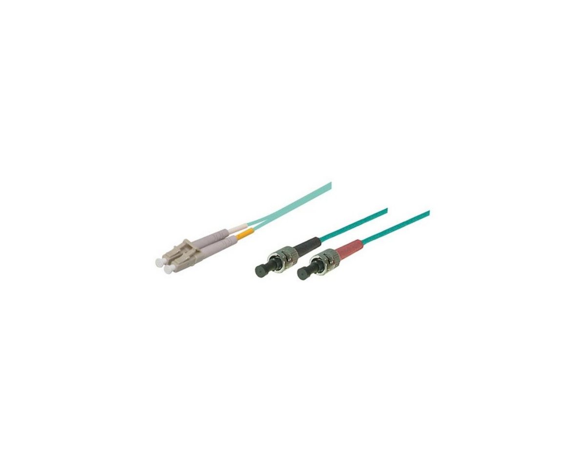 VARIA LWL-Kabel, 0.5 m, Duplex OM3 (Multimode, 50/125) ST/LC Glasfaserkabel, ST Duplex, (50,00 cm) von VARIA