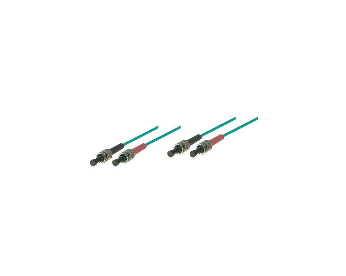 VARIA LWL-Kabel, 0.5 m, Duplex OM3 (Multimode, 50/125) ST/ST Glasfaserkabel, ST Duplex, (50,00 cm) von VARIA