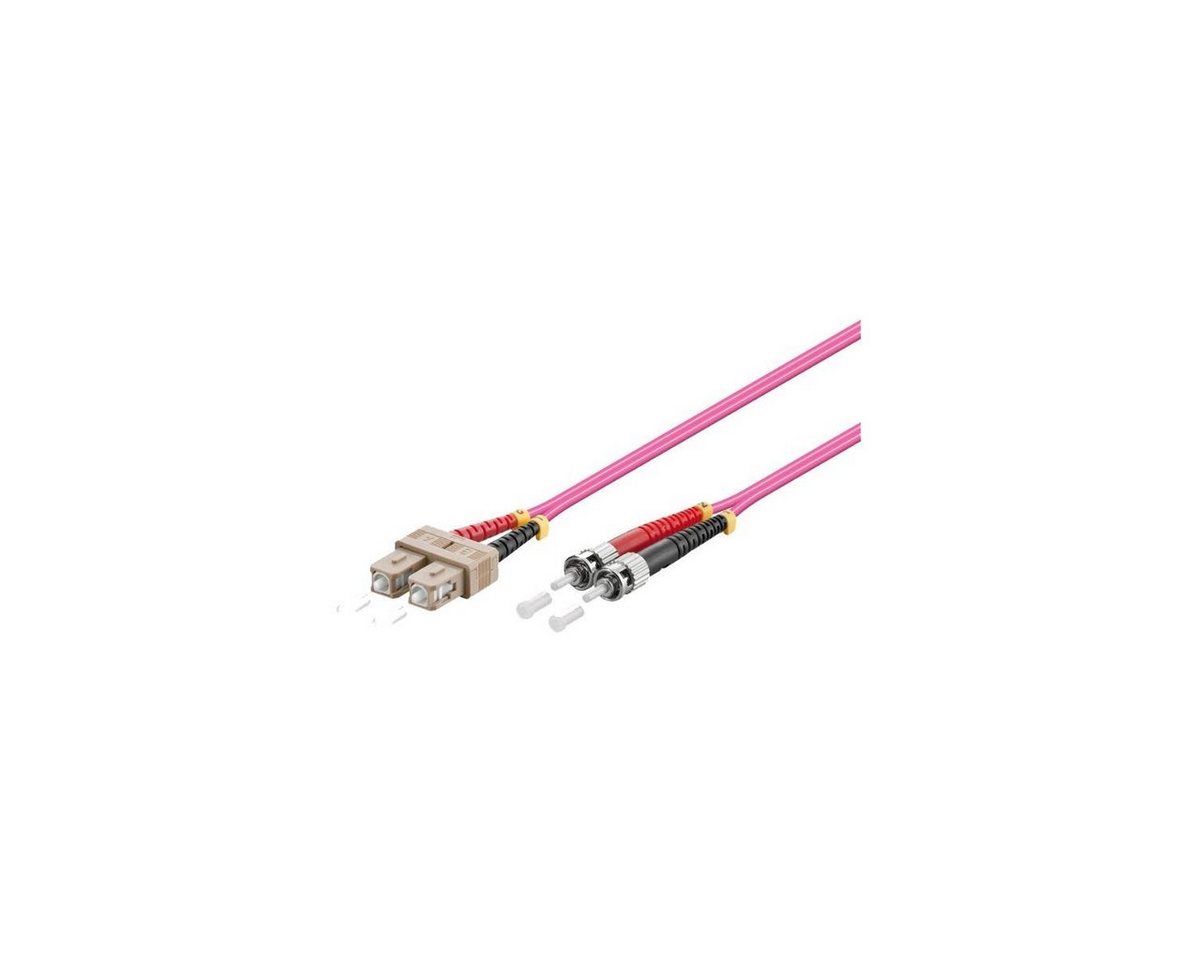 VARIA LWL-Kabel, 0.5 m, Duplex OM4 (Multimode, 50/125) SC/ST Glasfaserkabel, SC Duplex, (50,00 cm) von VARIA