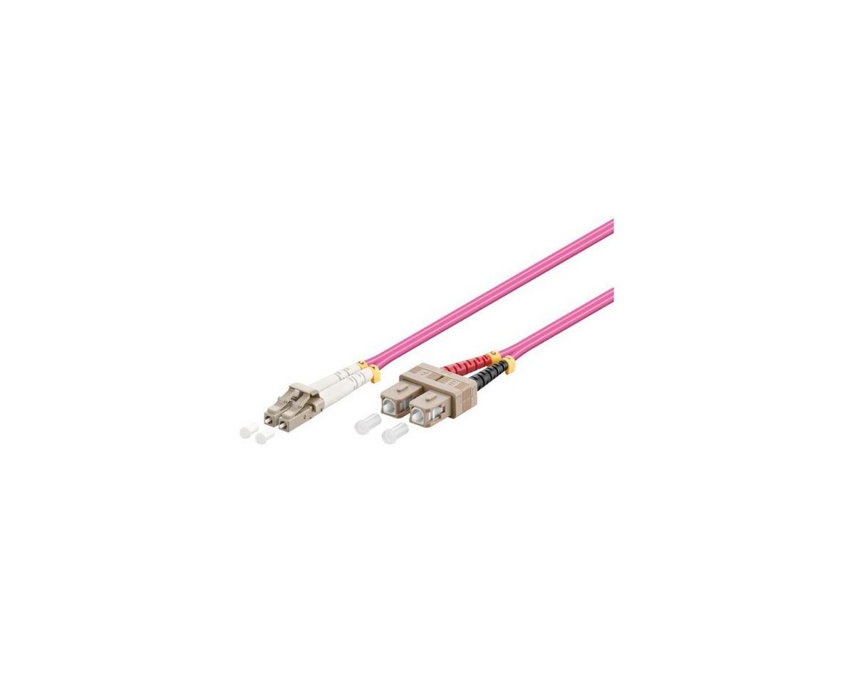 VARIA LWL-Kabel, 7.5 m, Duplex OM4 (Multimode, 50/125) LC/SC Glasfaserkabel, LC Duplex, (750,00 cm) von VARIA