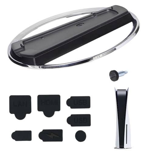 VARKAGE Standfuß für Ps5 Slim, Edelstahl Standfuß für Playstation 5 Slim mit Silikon Staubstöpsel für Ps5 Zum Bietet Stabilität und Wärmeableitung Stand VARKAGE Standfuß für Ps5 Slim, Edelstahl Standfuß für Playstation 5 Slim mit Silikon Staubstöpsel für Ps5 Zum Bietet Stabilität und Wärmeableitung Stand von VARKAGE