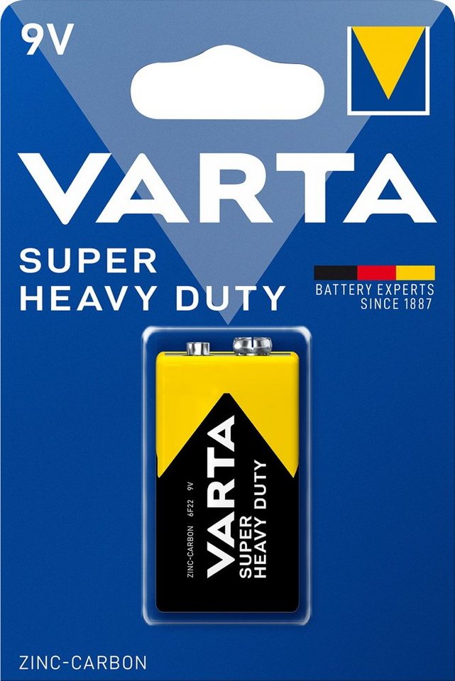 VARTA 1 Super Heavy Duty 9V Block Zink-Kohle Batterie Blister Batterie von VARTA