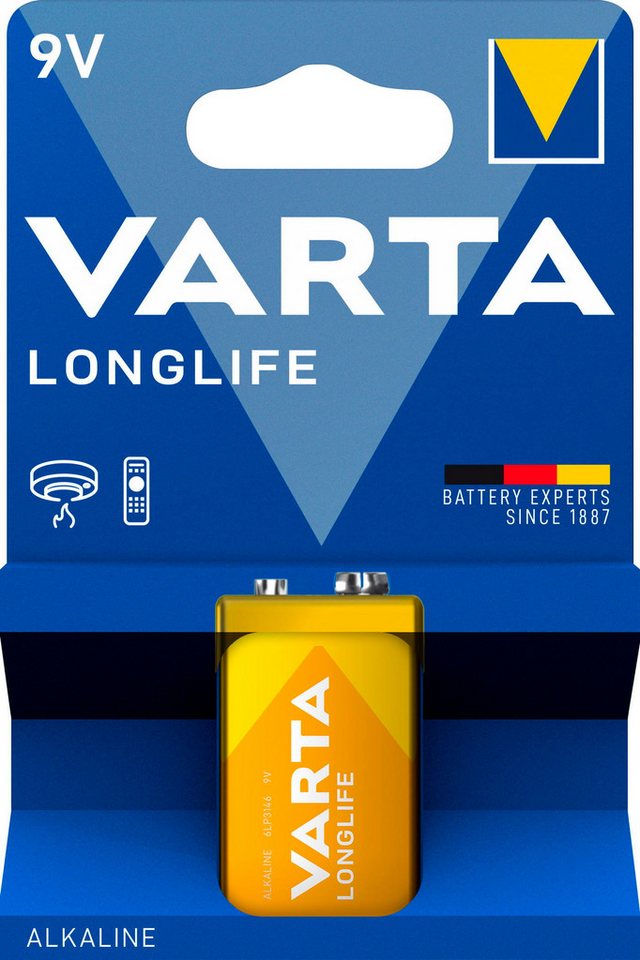 VARTA 1 Varta 4122 Longlife 9V Block Alkaline Batterie Blister Batterie von VARTA